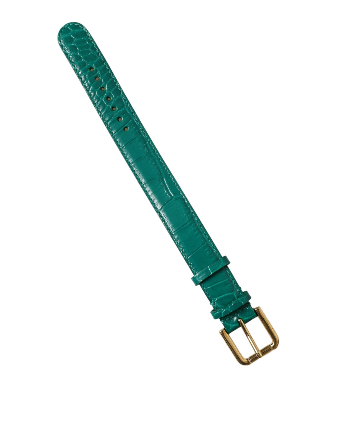 Elegante banda de cuero verde para el cuello