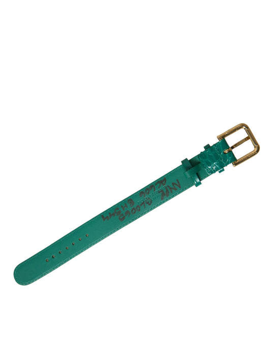 Elegante banda de cuero verde para el cuello