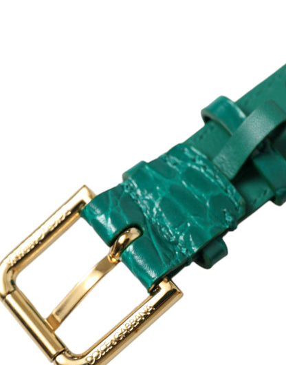 Elegante banda de cuero verde para el cuello