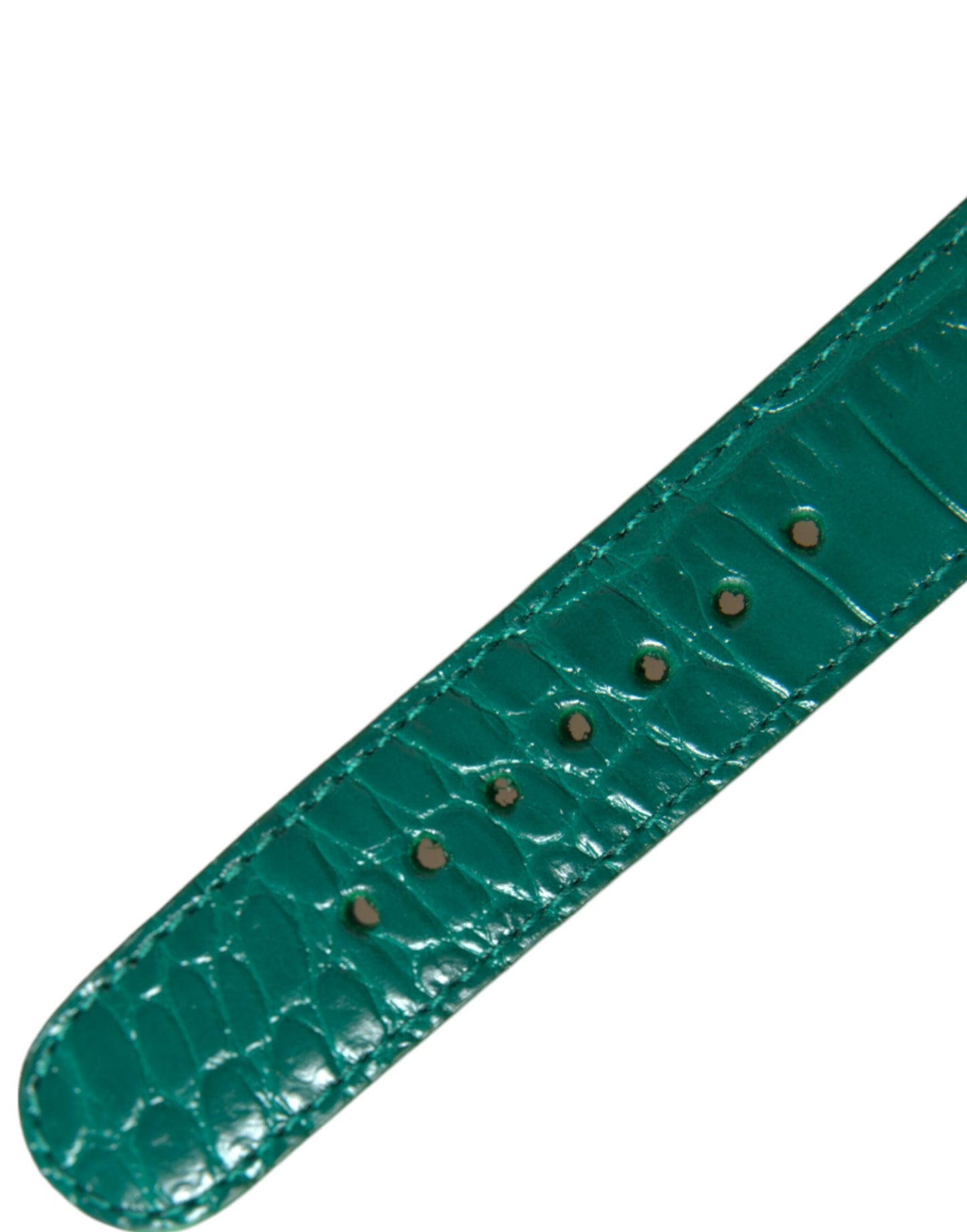 Elegante banda de cuero verde para el cuello