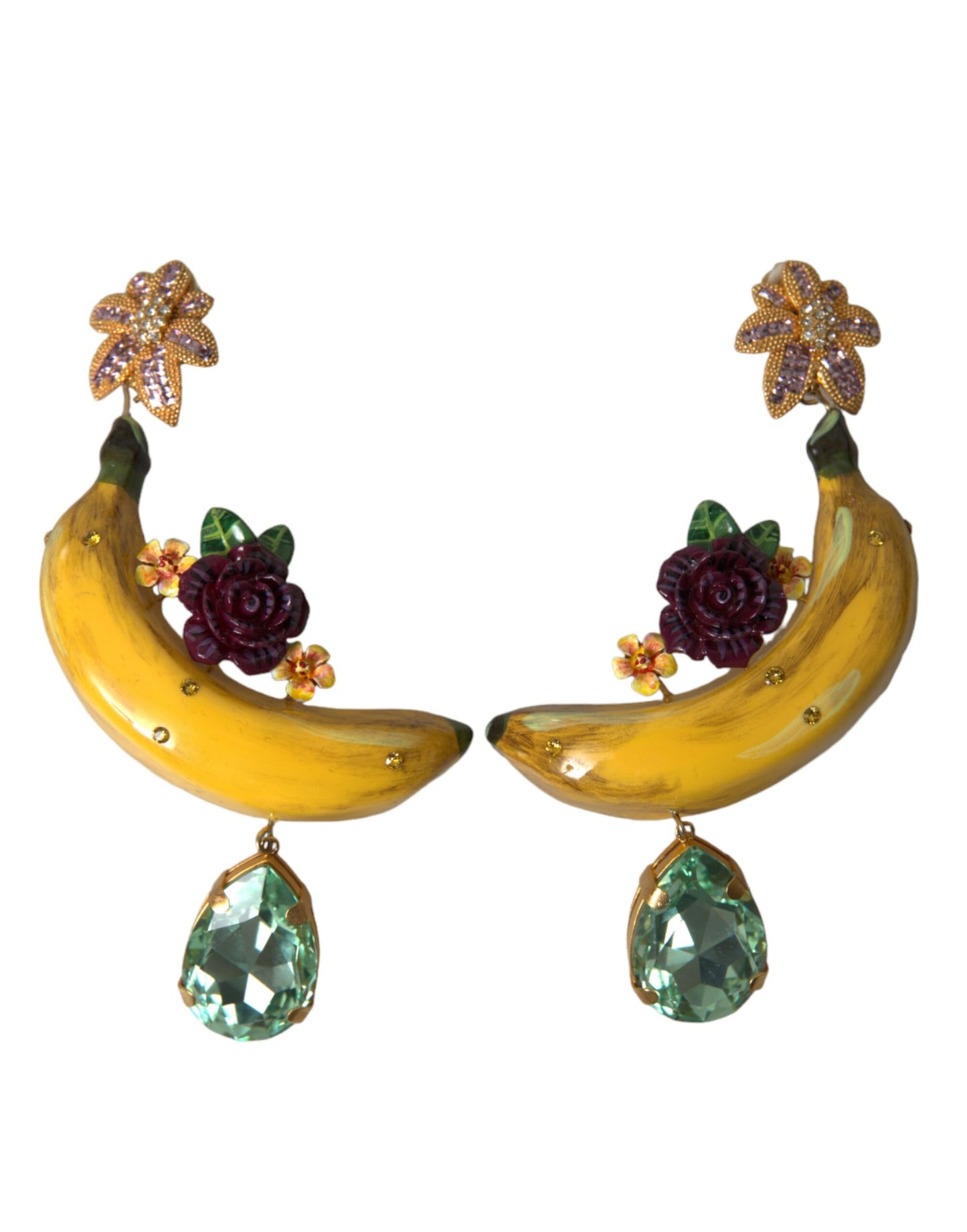 Pendientes colgantes de plátano con clip elegantes