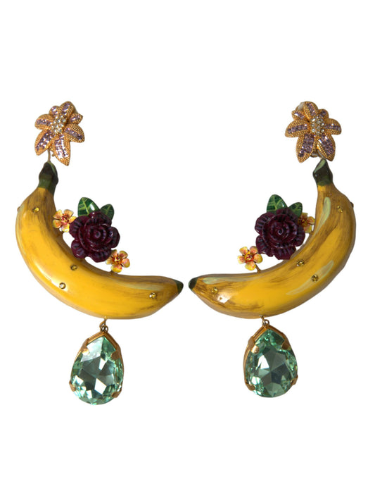 Pendientes colgantes de plátano con clip elegantes