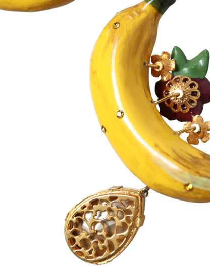 Pendientes colgantes de plátano con clip elegantes