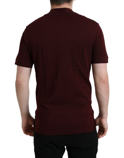 Elegante polo de mezcla de algodón color granate
