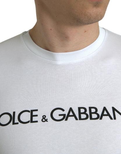 Elegante camiseta blanca de cuello redondo con logotipo