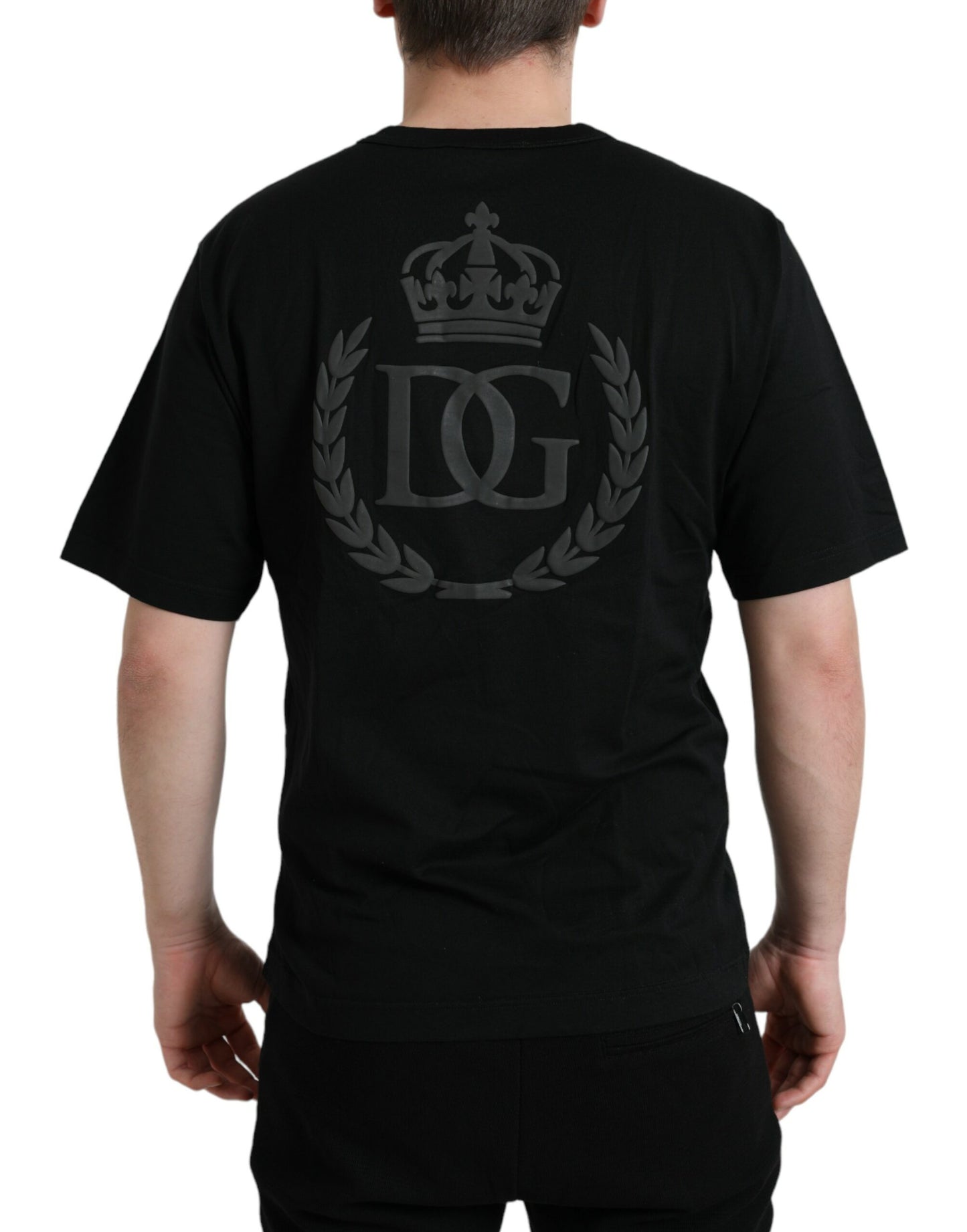Elegante camiseta de algodón con logotipo en relieve