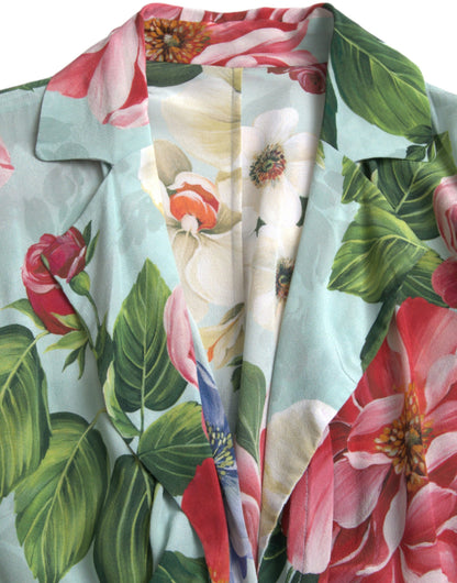 Blue Floral Wide Leg Wrap Jumpsuit Dress