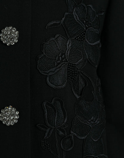 Elegante gabardina de lana con botones florales