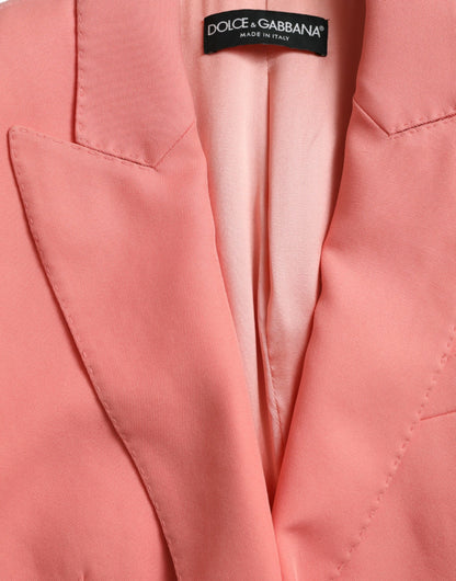 Blazer elegante rosa con solapa de pico