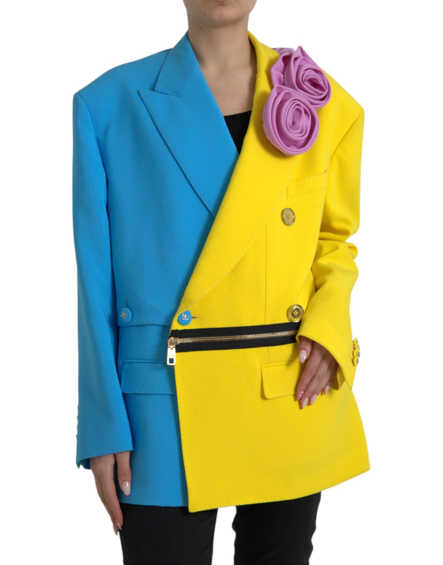 Chaqueta gabardina de patchwork multicolor