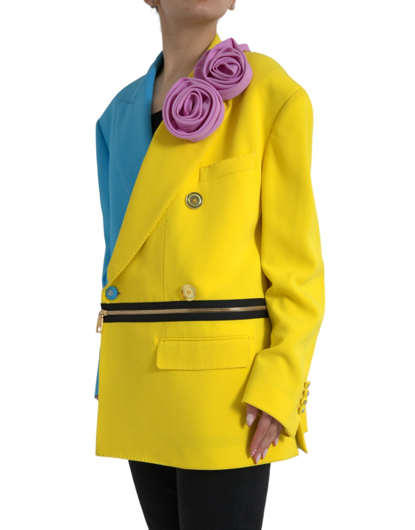 Chaqueta gabardina de patchwork multicolor