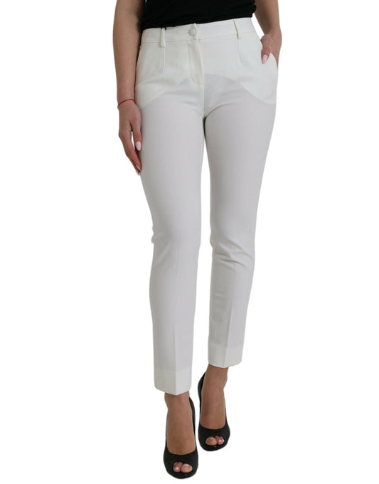 Pantalones elegantes blancos de cintura media
