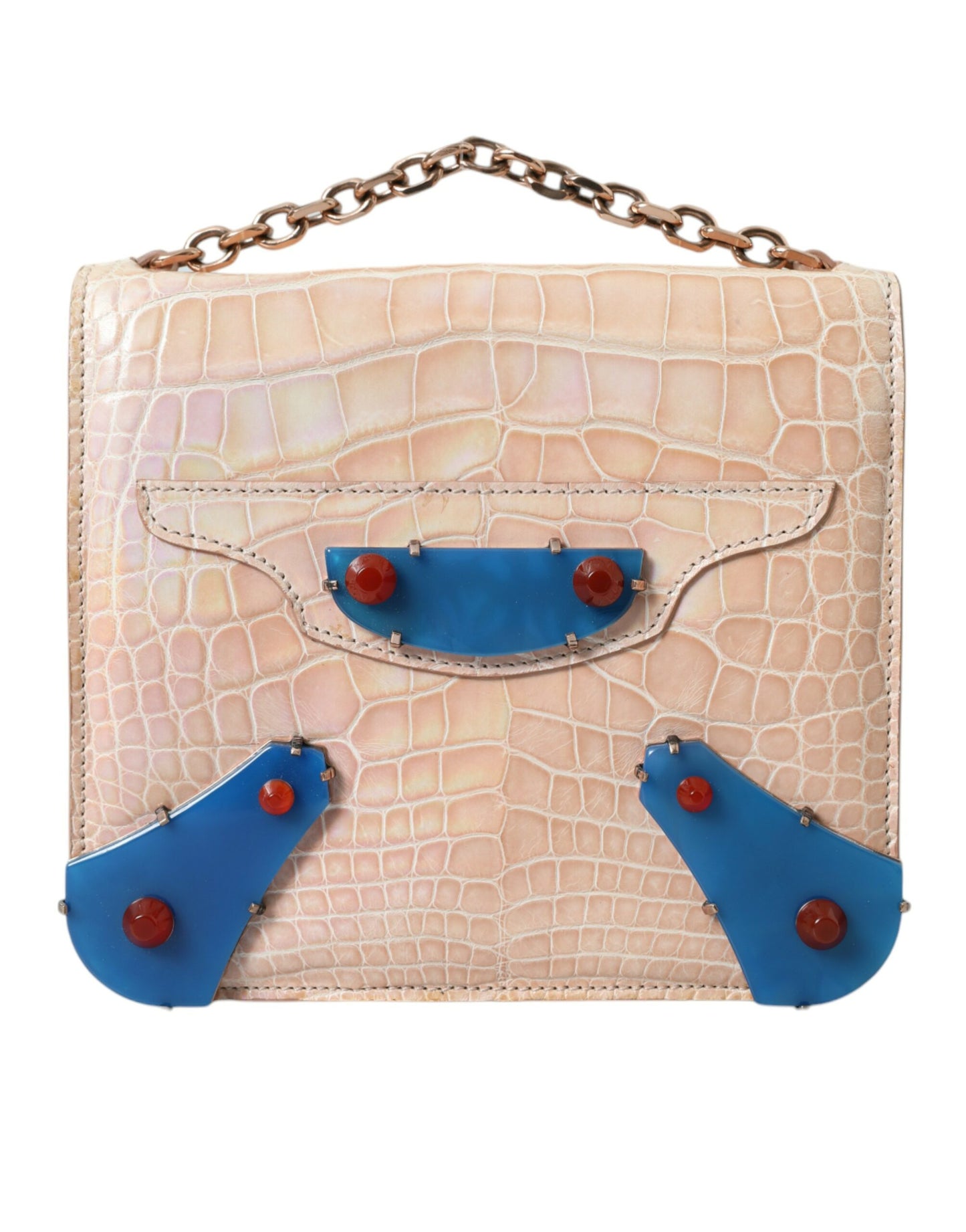 Elegante mini bolso de mano beige con cadena para una noche elegante