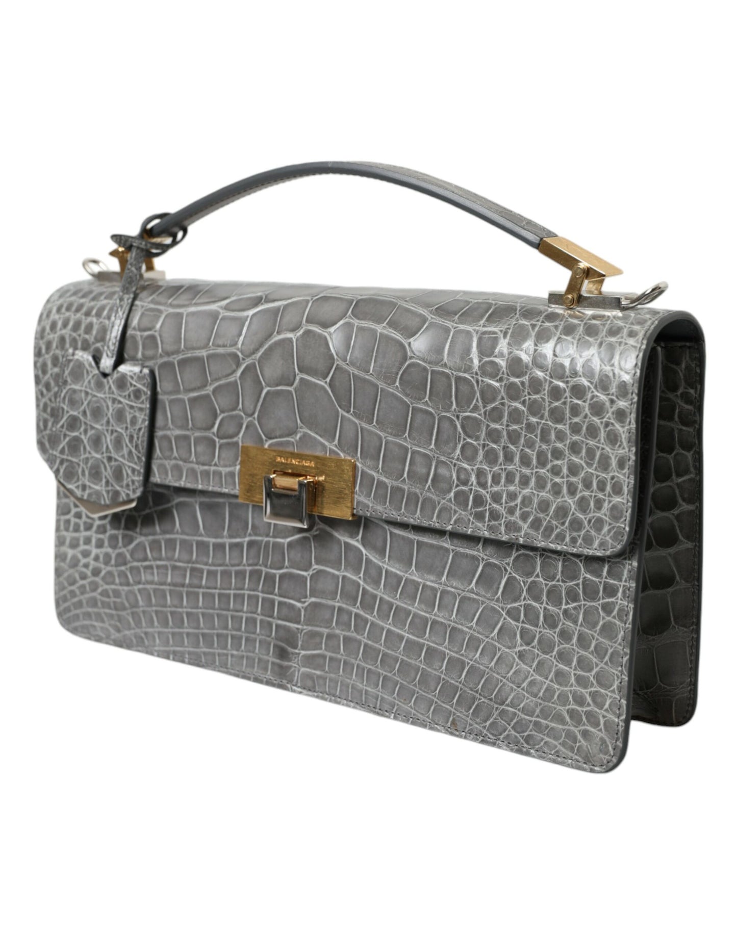 Bolso de hombro mediano de piel de cocodrilo
