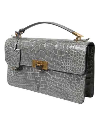 Bolso de hombro mediano de piel de cocodrilo