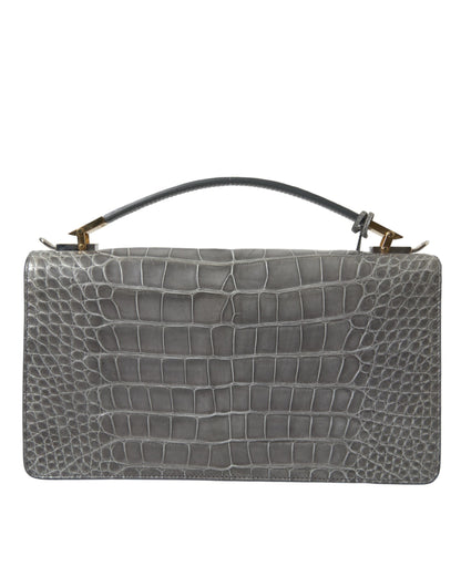 Bolso de hombro mediano de piel de cocodrilo