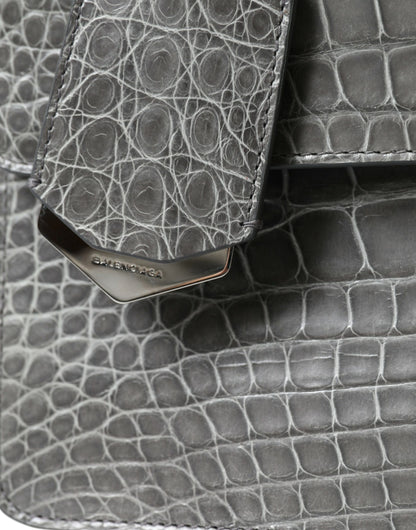 Bolso de hombro mediano de piel de cocodrilo