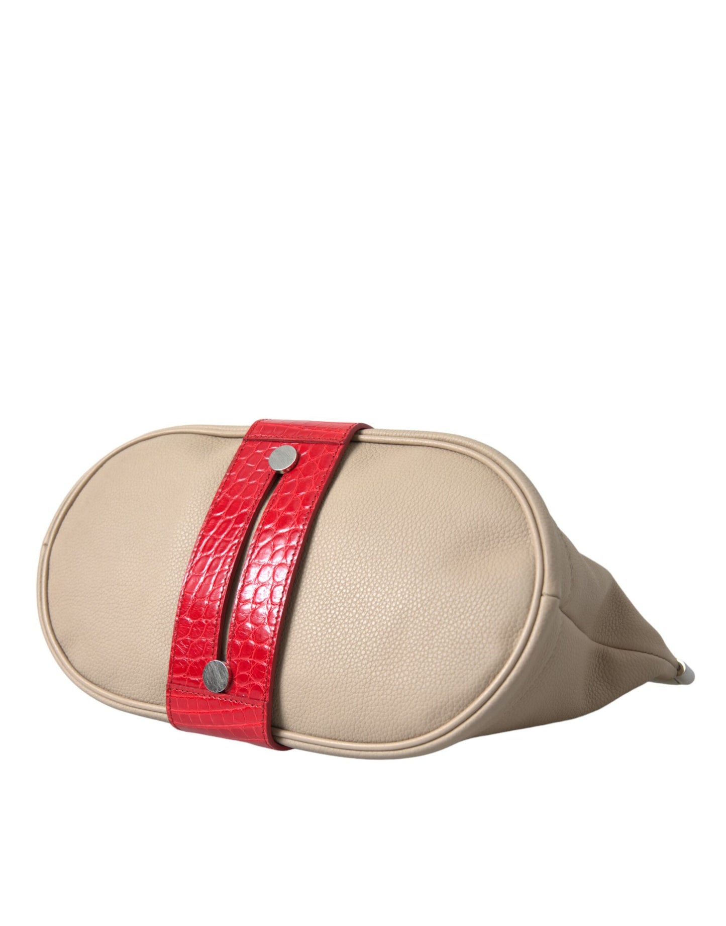 Clutch de piel exótica en dos tonos