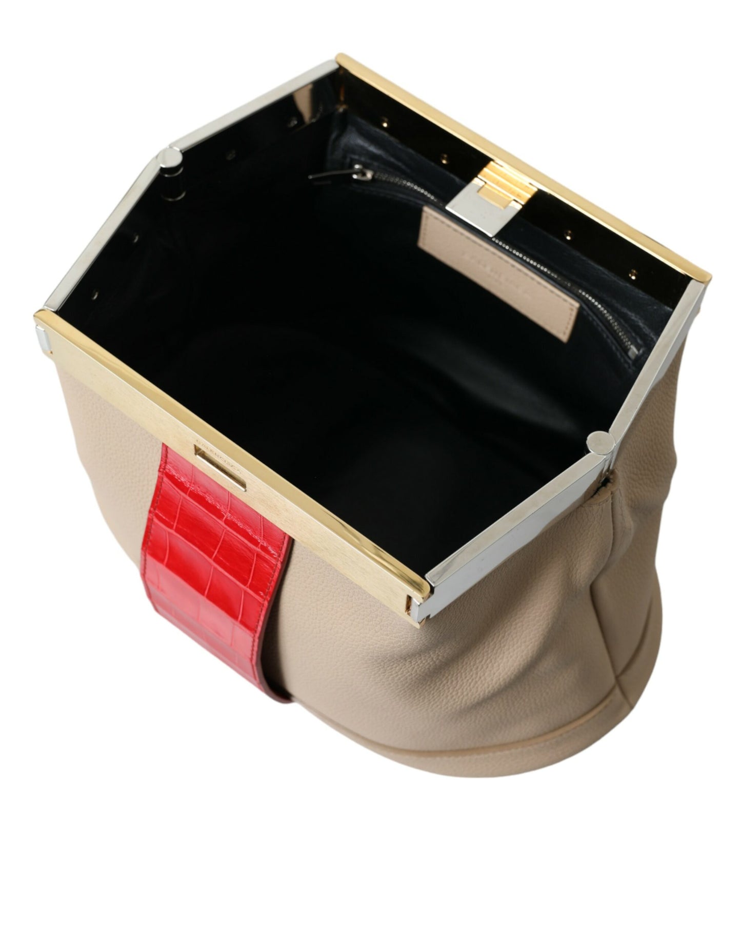 Clutch de piel exótica en dos tonos