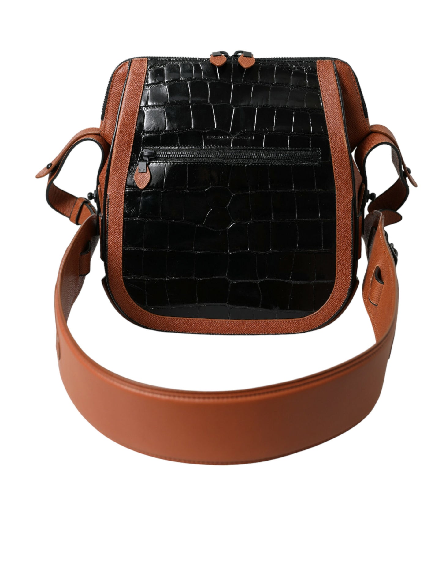 Elegante bolso bandolera de piel de cocodrilo