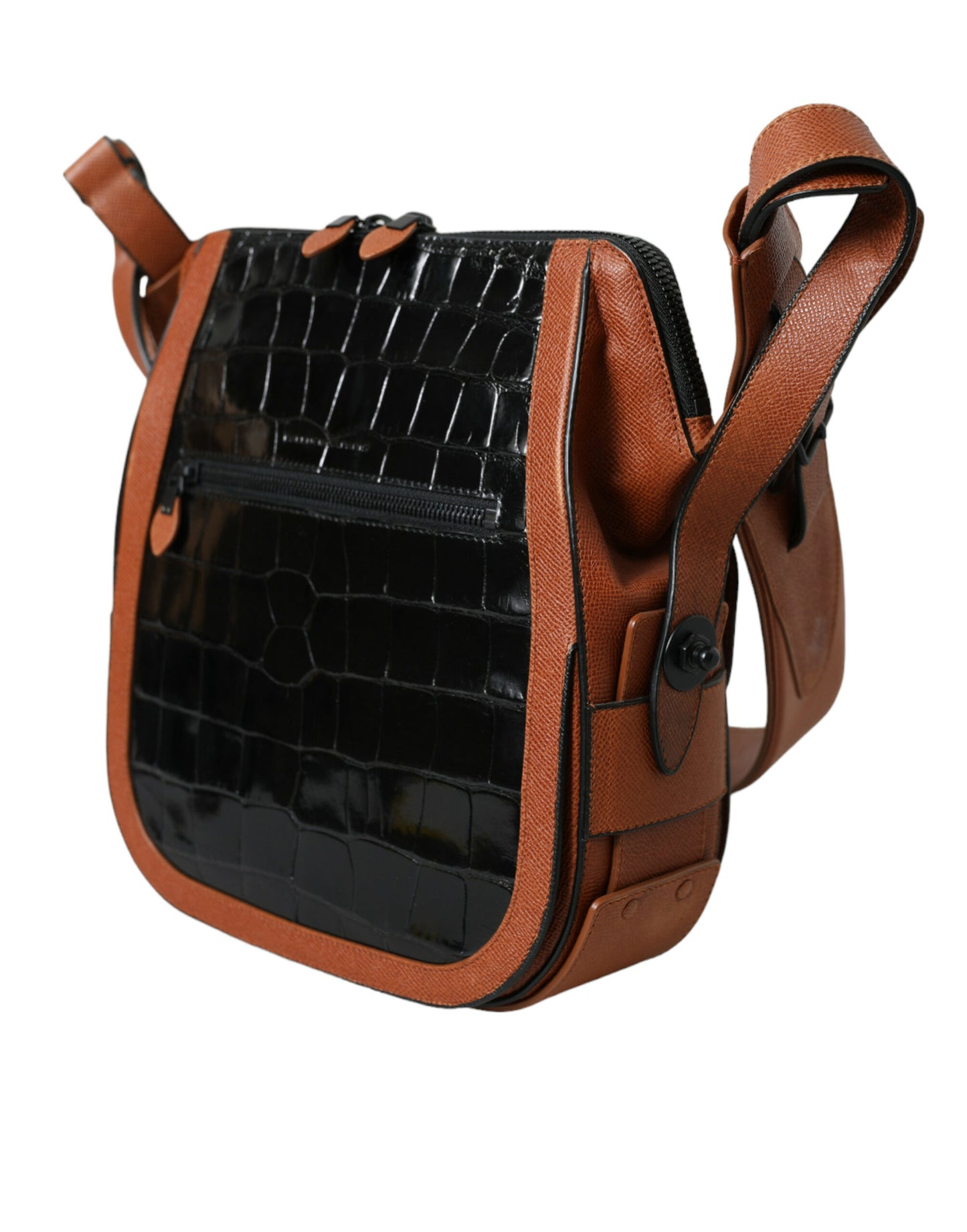 Elegante bolso bandolera de piel de cocodrilo