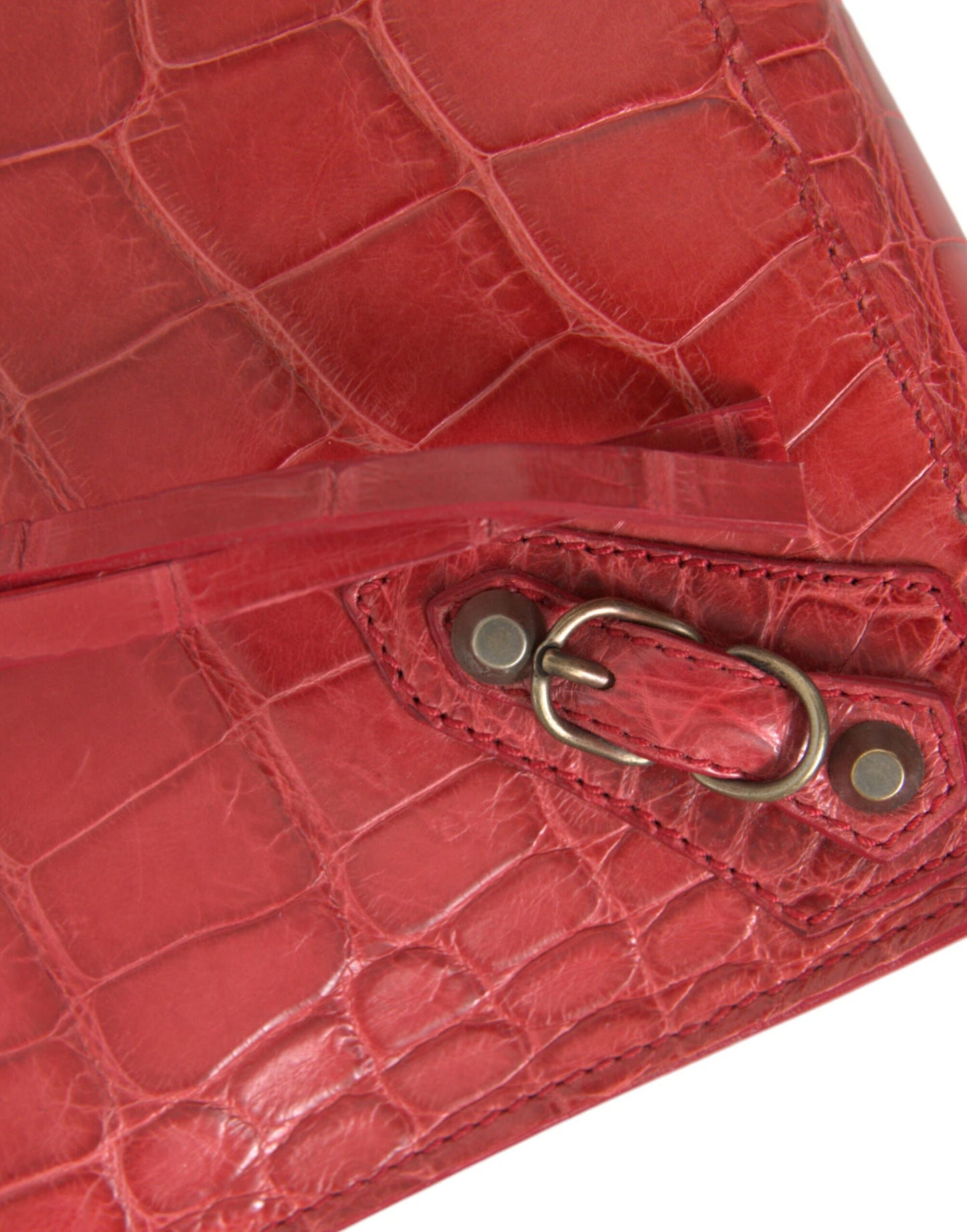 Clutch de piel de caimán rojo exótico