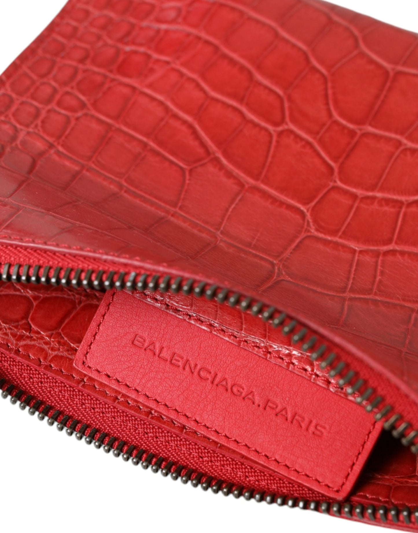 Clutch de piel de caimán rojo exótico