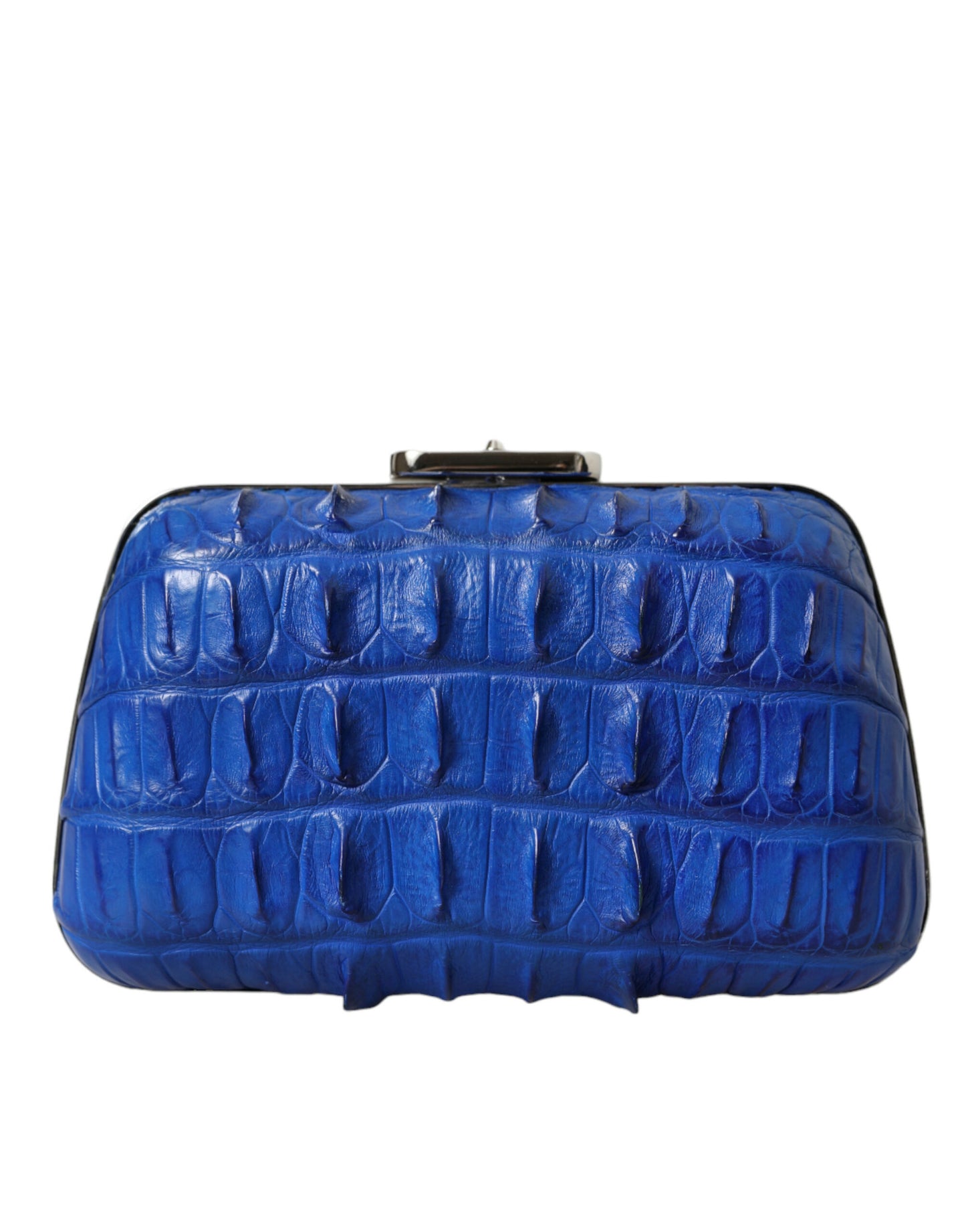 Clutch de piel de cocodrilo azul eléctrico