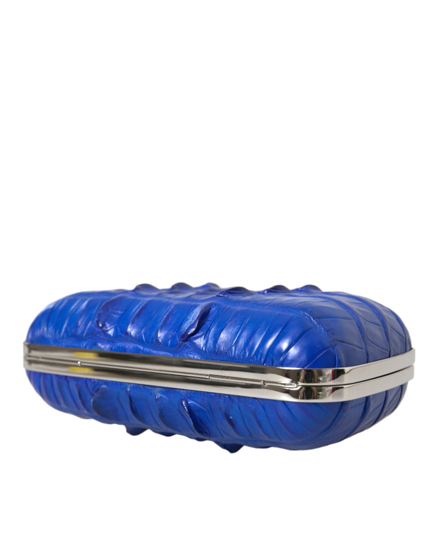Clutch de piel de cocodrilo azul eléctrico