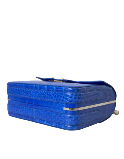 Elegante bolso de hombro con cadena de piel de cocodrilo