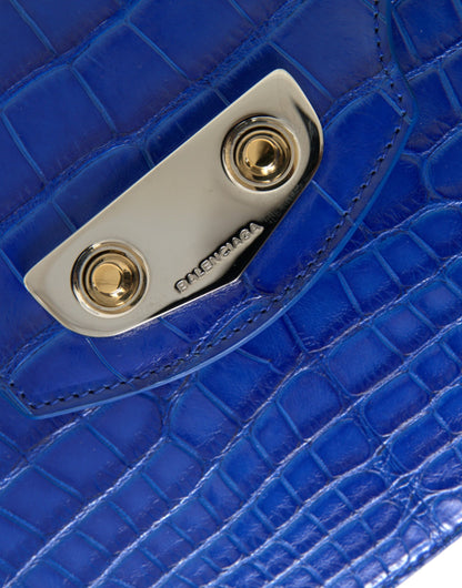 Elegante bolso de hombro con cadena de piel de cocodrilo