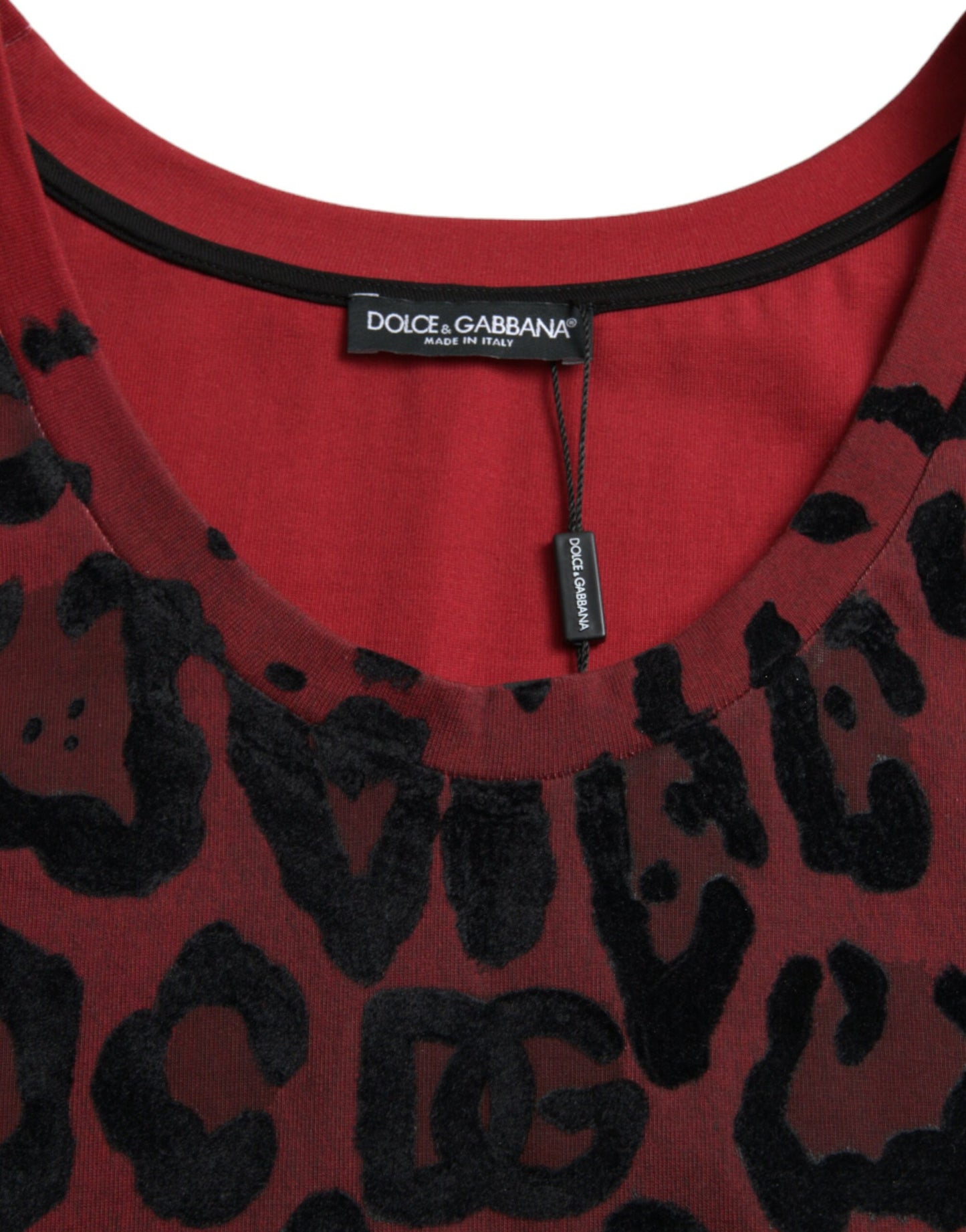 Camiseta sin mangas con estampado de leopardo rojo