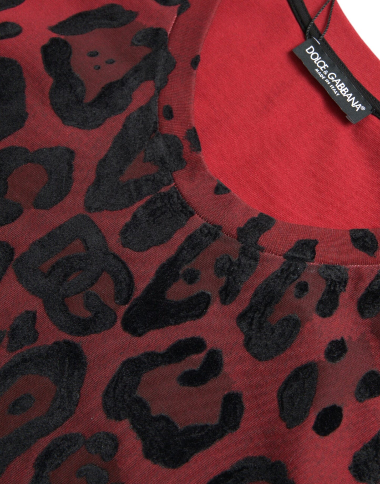 Camiseta sin mangas con estampado de leopardo rojo