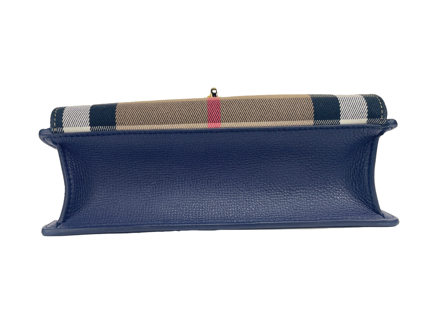 Bolso bandolera pequeño Macken de piel con cuadros en azul Regency House Check
