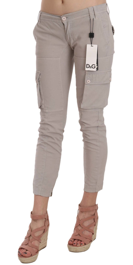 Pantalones elegantes de mezcla de algodón color caqui