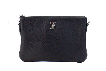 Bolso bandolera de cuero negro con monograma Peyton