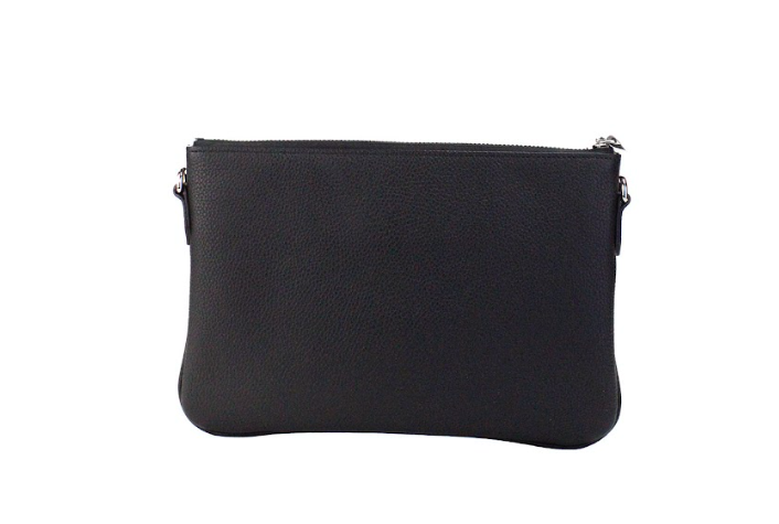 Bolso bandolera de cuero negro con monograma Peyton