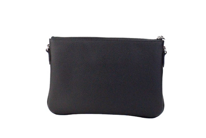 Bolso bandolera de cuero negro con monograma Peyton