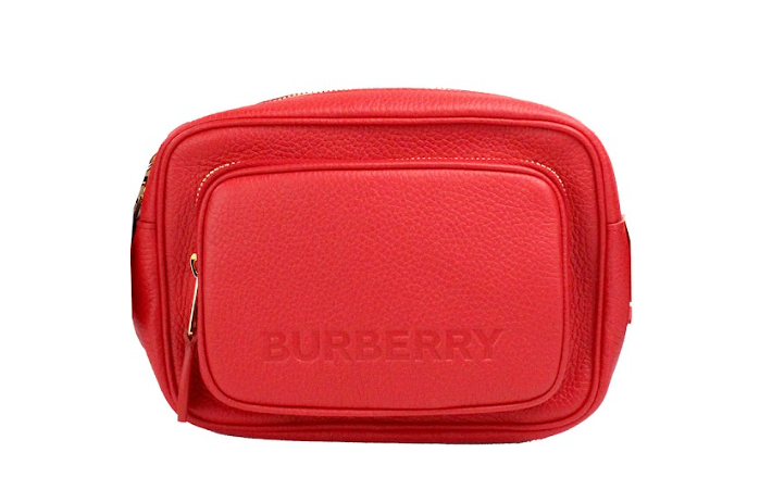 Bolso bandolera pequeño para cámara de piel granulada en color rojo brillante de marca