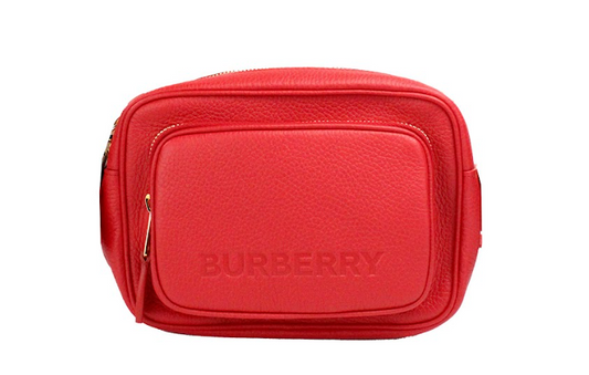 Bolso bandolera pequeño para cámara de piel granulada en color rojo brillante de marca