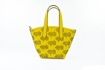 Bolso bandolera pequeño Kimber de piel con diseño de narcisos, dos en uno, con cremallera