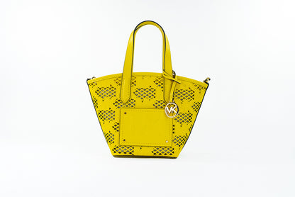 Bolso bandolera pequeño Kimber de piel con diseño de narcisos, dos en uno, con cremallera