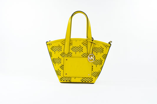 Bolso bandolera pequeño Kimber de piel con diseño de narcisos, dos en uno, con cremallera