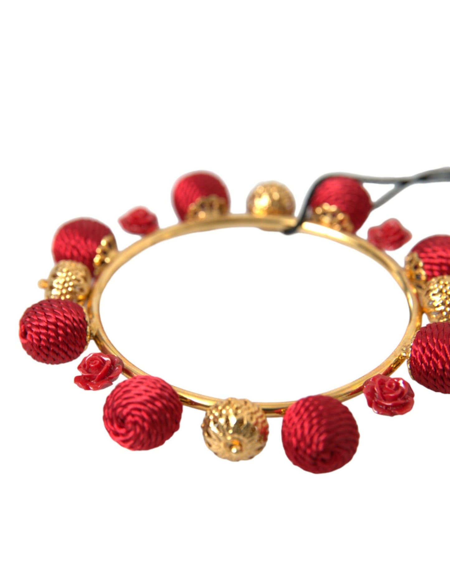 Pulsera de rosas Sicilia Natale de latón dorado y rojo RUNWAY