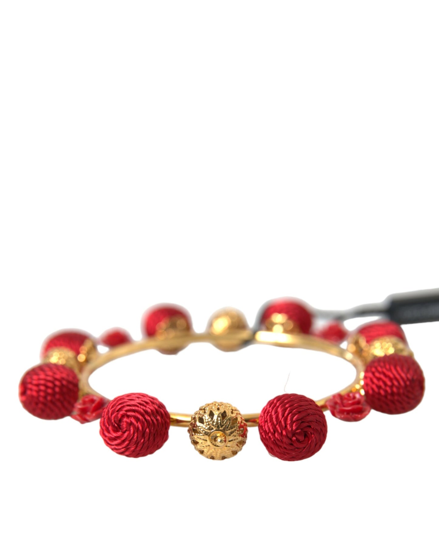 Pulsera de rosas Sicilia Natale de latón dorado y rojo RUNWAY