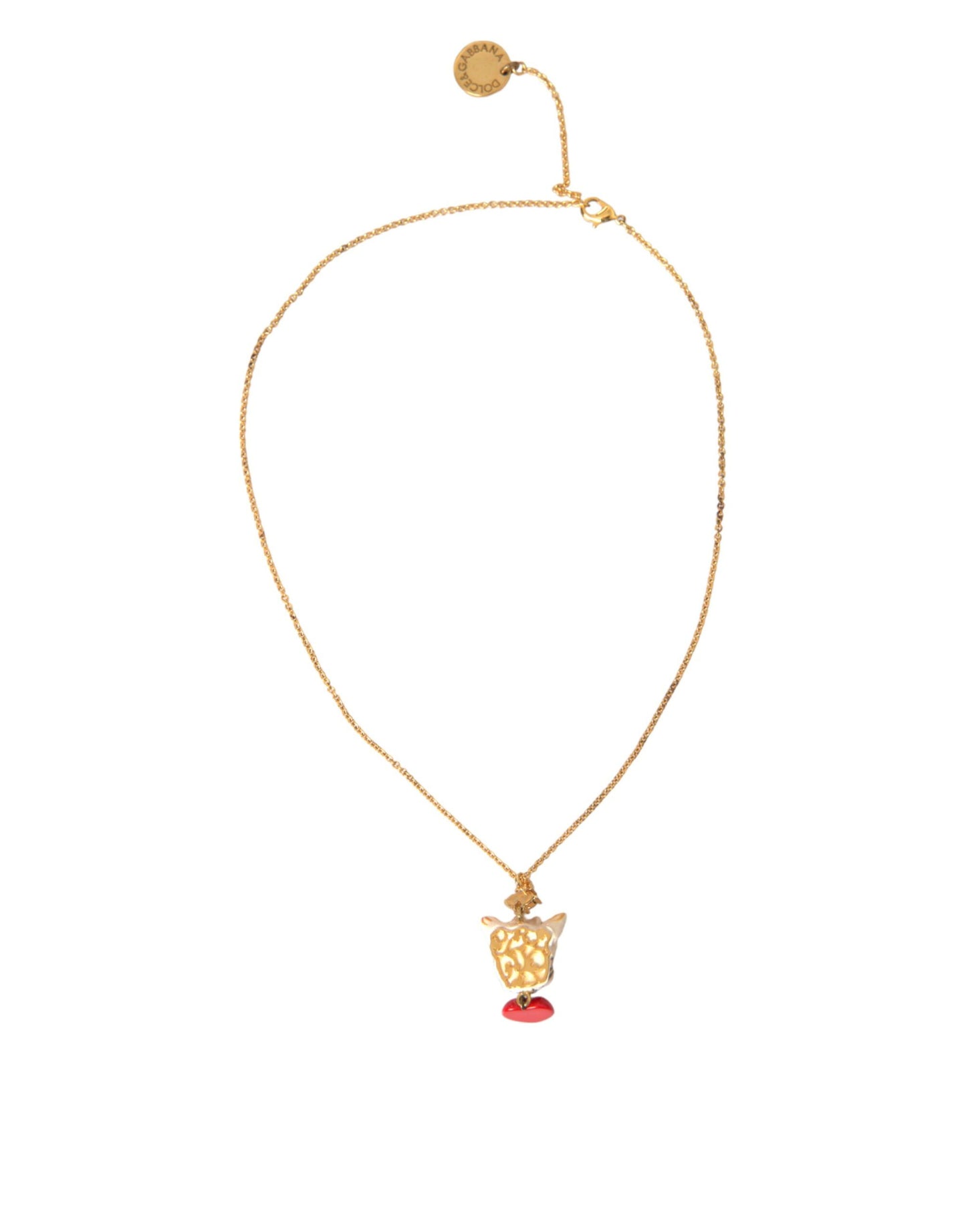 Collar con colgante de corazón de perro y cadena de latón dorado