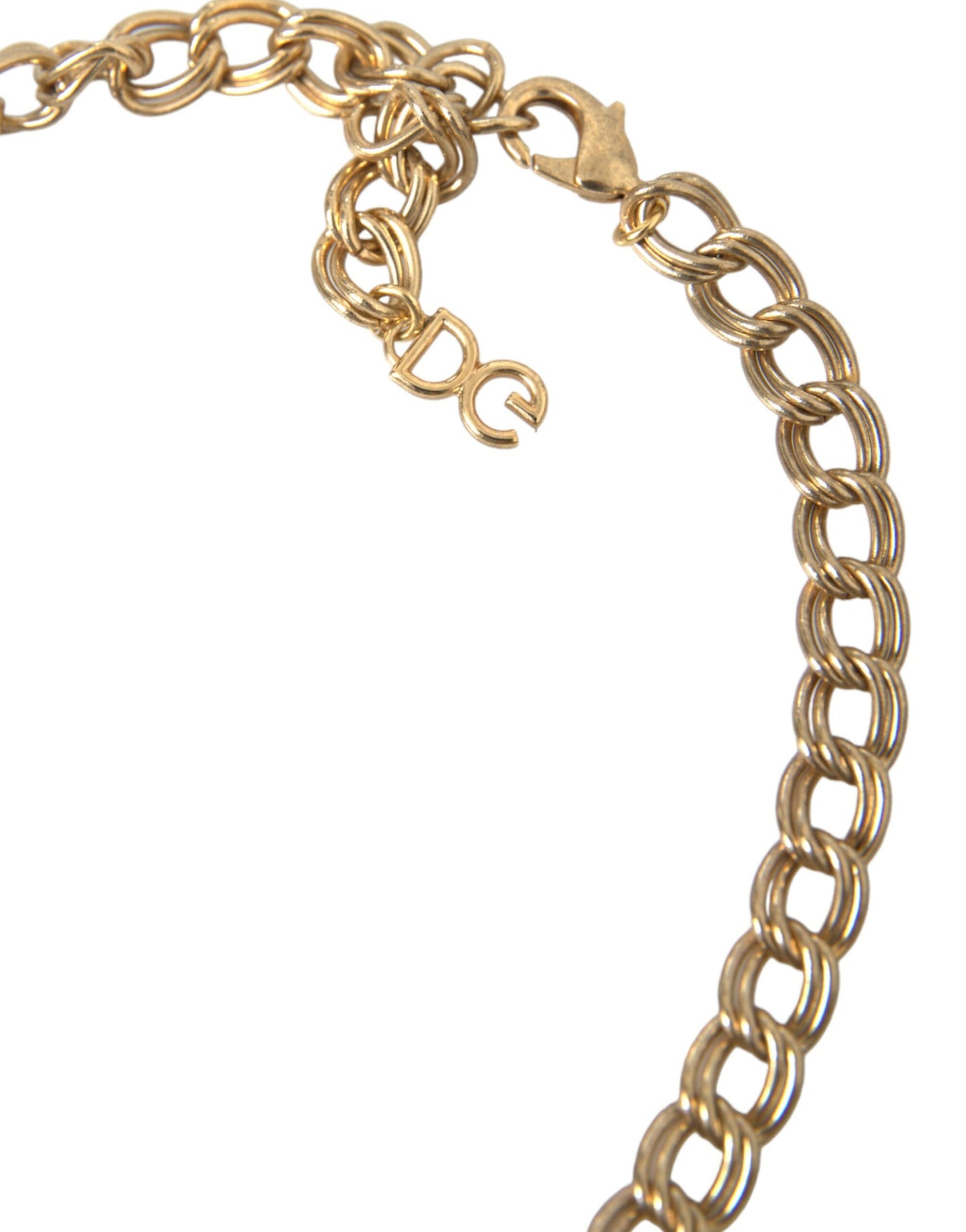 Collar con colgante de estrella de fresa y cruz rosa con cadena de oro