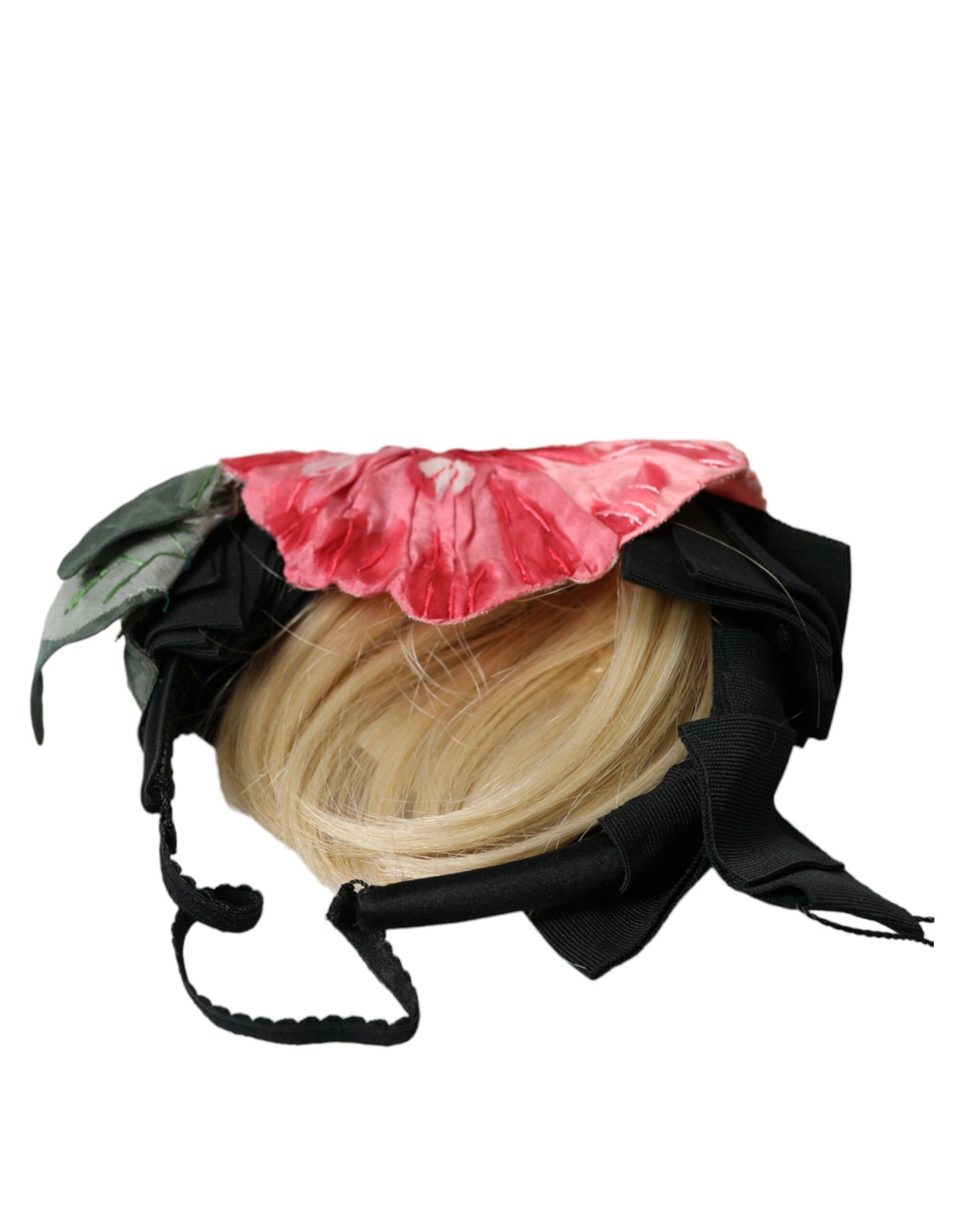 Diadema de parrucchiera de pelo blanco y viscosa negra