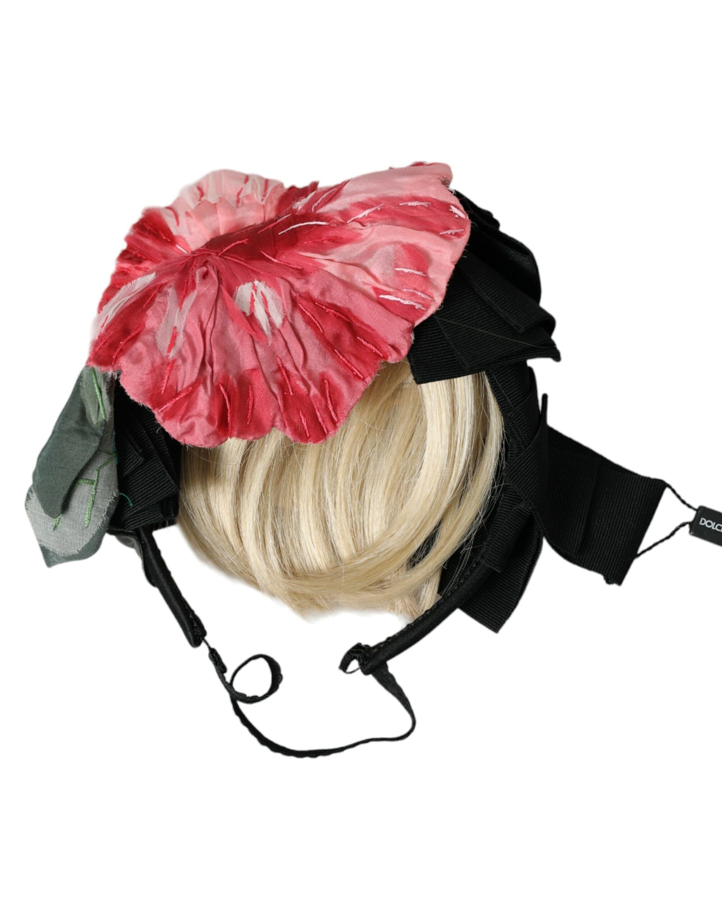 Diadema de parrucchiera de pelo blanco y viscosa negra