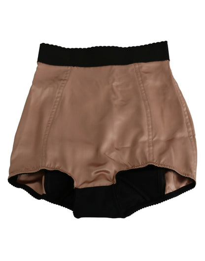 Mini pantalones cortos de seda con cintura alta